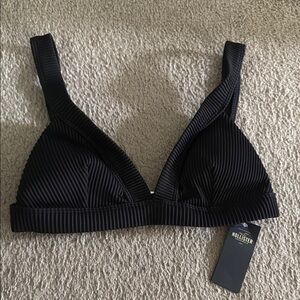 Hollister Black Ribbed Swim Top